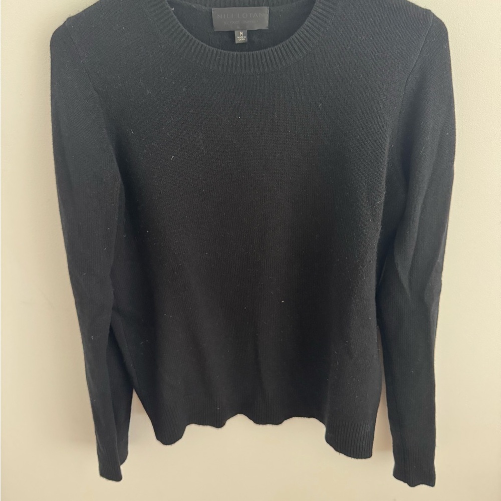 Nili Lotan Black Cashmere Crew Neck Sweater